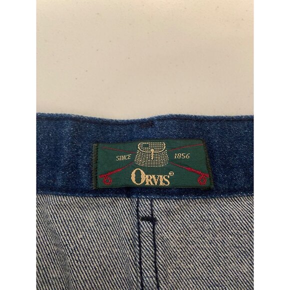 Orvis Denim Work Field Pants Blue Khaki Cotton Utility 36 Waist - Picture 3 of 12